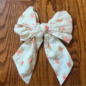 LoveShackFancy pink floral hair bow clip